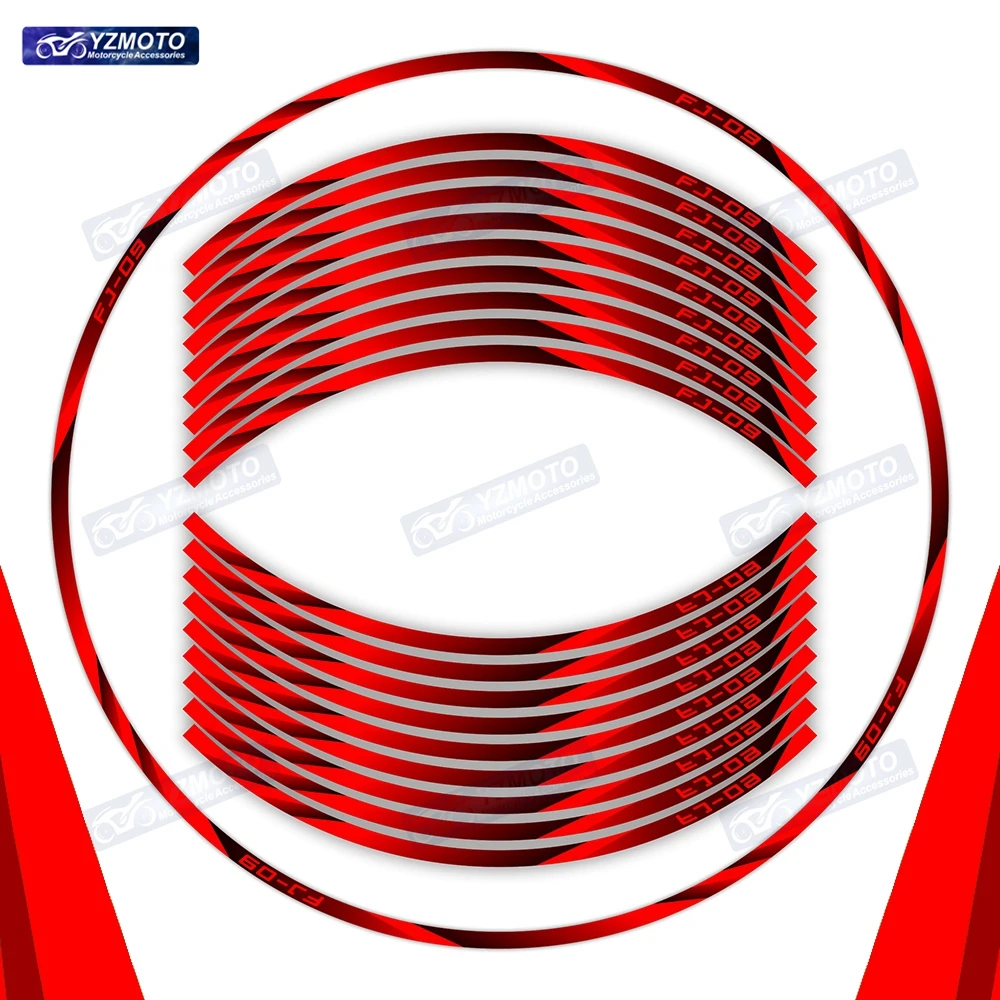 

Наклейки на переднее и заднее колесо для мотоцикла FJ-09 FJ09 FJ 09, 17 дюймов, водонепроницаемые, светоотражающие, декоративные наклейки на обод колеса