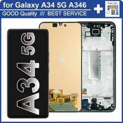 交換用AMOLEDLCDタッチスクリーン,Samsung Galaxy a34 5g a346 a346e a346B a346m用