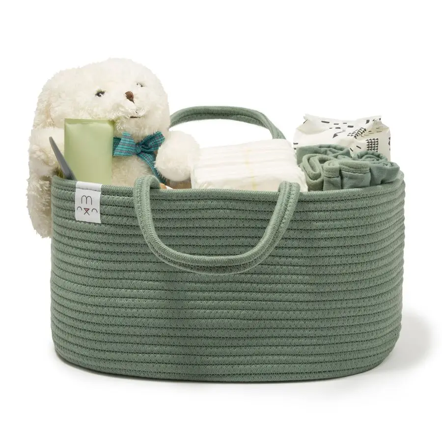 Diaper Caddy Organizer Large, Lily Pad Portable Rope Handles For Car Organizer Three Compartments for Storage Versatile Gift Bag