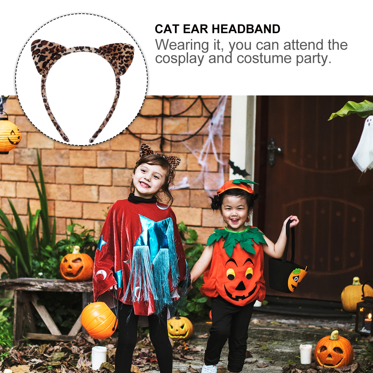 

4 Pcs Headband Leopard Hair Toppers Hoop Accessory for Party Hairband Cat Ear Bundle