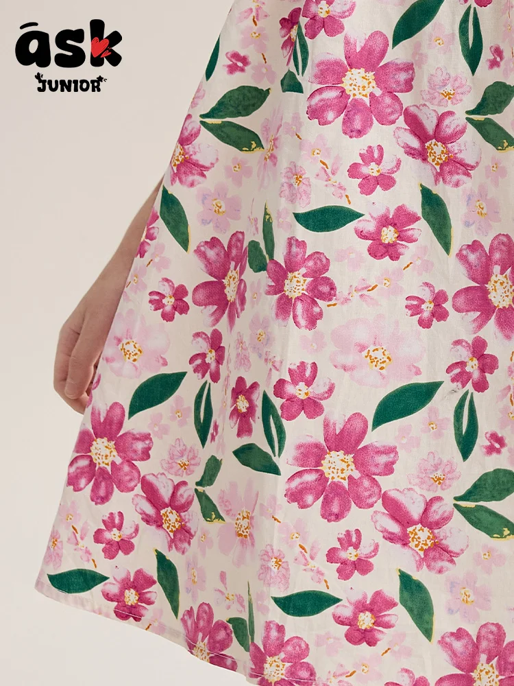 فستان بتصميم صيفي للفتيات من توين بفيونكة قابلة للتنفس #5