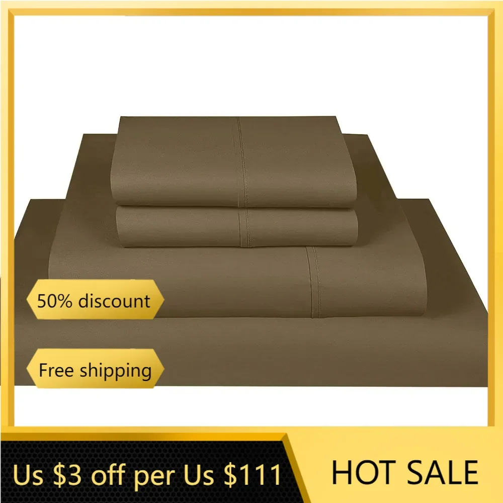 

Queen Size Sheets Cotton 1000 Thread Count Hotel Luxury Deep Pocket Solid Pattern 1 Flat Bed Linen Comforter Sets Home