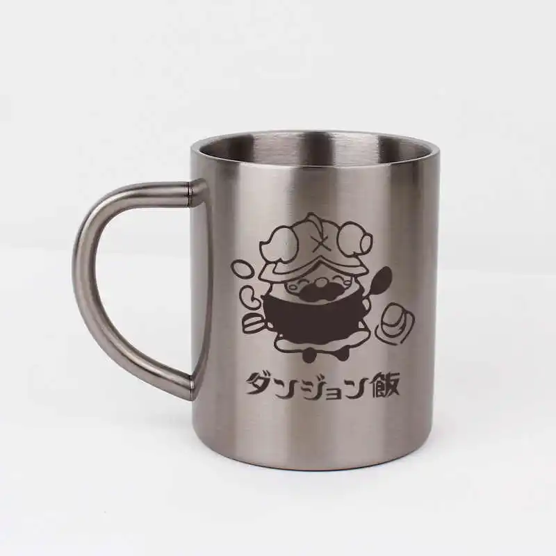 Anime Delicious In Dungeon Meshi Senshi Mugs Cosplay Stainless Steel Coffee Milk Water Cup Unisex Cartoon Drinking Cup Xmas Gift