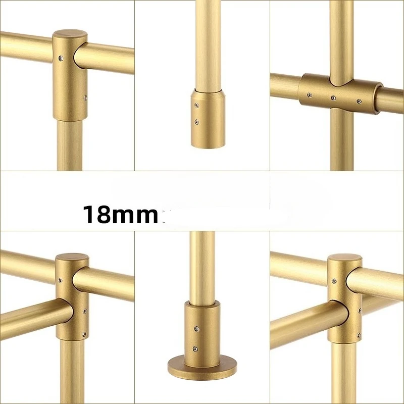 

1 шт., 18 мм, круглая трубка из алюминиевого сплава, золотая подвесная напольная колонна, стенд, шарнир