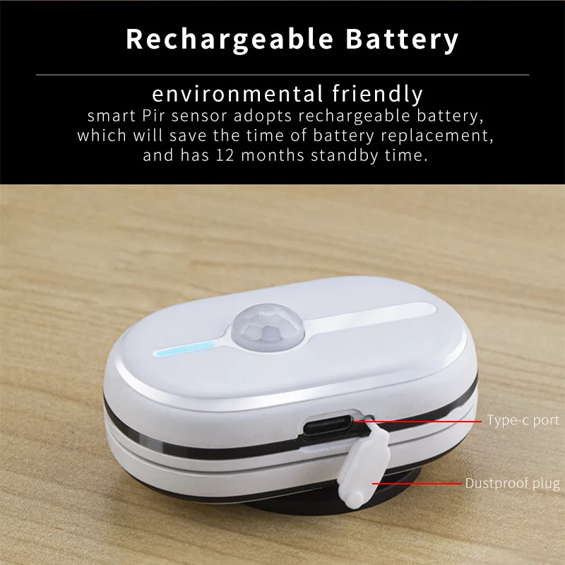 Zigbee Intelligent Infrared Human Body Detector Anti Thief Abnormal Alarm Rechargeable/Rotatable/Foldable Tuya Smart PlR Sensor