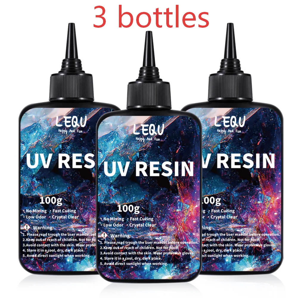 100/200/500/1000g UV Epoxyharslijm Hoge helderheid Sneldrogende lijm Hoge hardheid DIY-benodigdheden voor harslijm Sieraden maken