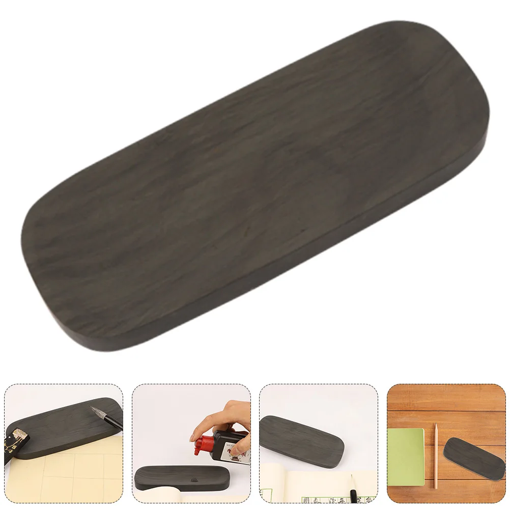Prática inkstone pequeno estudante caligrafia bloco laje de tinta com tampa pintura tradicional chinesa inkstone inkslab com tampa