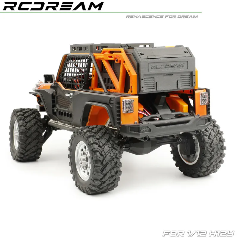 RCDREAM For MJX H12Y Rear Cargo Extension Toolbox Roll Bar Tail Section RC Crawler Simulation Upgrade Accessories