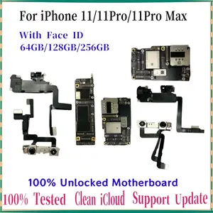 Bilashmart Working Main Board iPhone11 Pro Motherboard With Face ID Unlocked Logic Board Free Clean iCloud iphone 11 Pro Max Plate