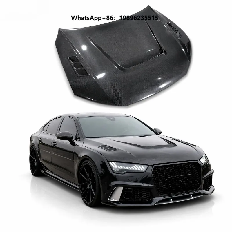 Carbon Fiber Engine Hood for A7 S7 RS7, Suitable for 2010-2018 A7 S7 RS7 C7 Chassis Modified Carbon Fiber Bonnet