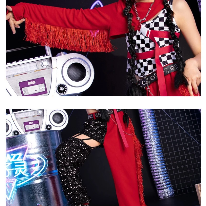 أزياء رقص الجاز العصرية للفتيات، مجموعات رقص الشوارع للأطفال، مجموعات أزياء أداء الهيب هوب للأطفال