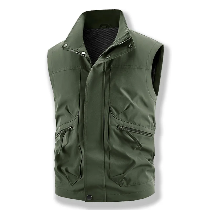 Spring Autumn Outdoor oat Windproof Breathable Men's Leather Vest Outdoor Leisure Fishing Versatile Sleeveless Vest amekaji k2