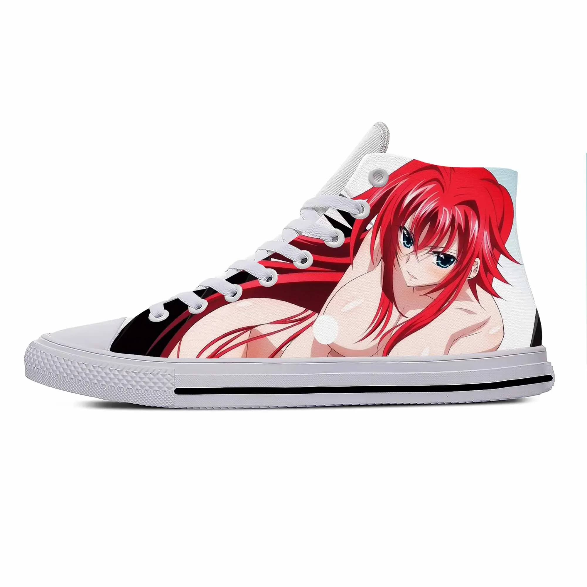 Anime Manga Cartoon High School DxD Rias Gremory Casual Shoes Breathable Men Women  Custom Sneakers High Lightweight Board Shoes