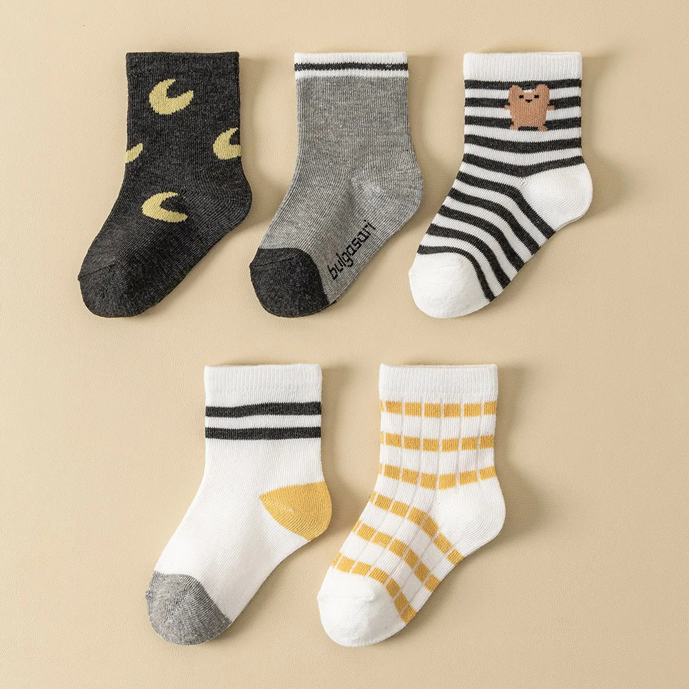 

5 Pairs Baby Socks for Newborns & Toddlers Boys Kids Ankle Socks Cute Breathable Comfortable All Seasons