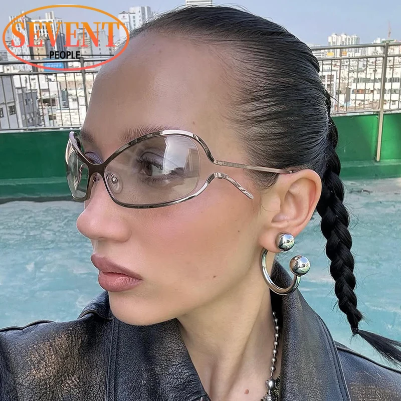 

Sexy Cat Eye Y2K Punk Sunglasses Women Men 2025 Luxury Brand Trendy Metal Shield Sun Glasses Vintage Goggle Shades For Ladies