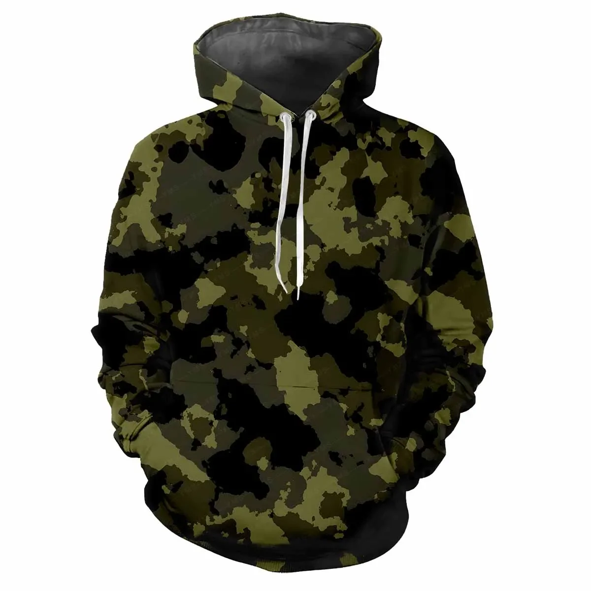 

Trendy Men's Hoodie Printed Fun Camouflage Patterns Digital Printing Casual Long Sleeved Hooded Thick Fabric Tops