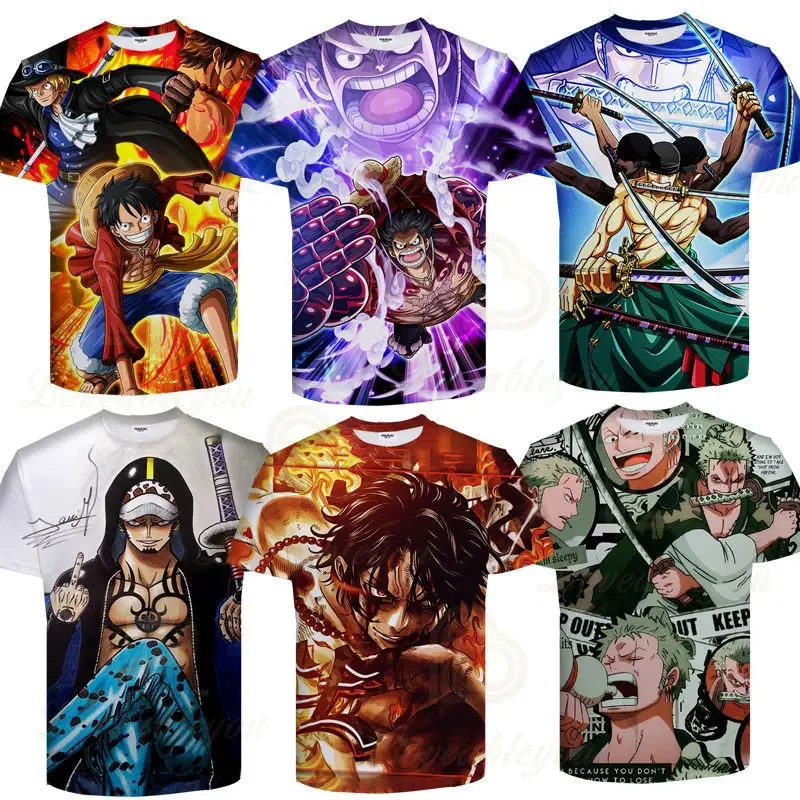 Hot One Piece T Shirt Cool Boys Girls Funny Graphic T-shirt Roronoa Zoro Anime Tshirt Hip Hop Top Tees Kids Clothing