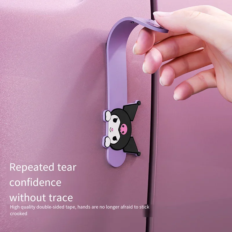 Sanrio Car Door Handle Reversing Mirror Anti-Collision Strip Hello Kitty Bumper Door Bowl Anti-Scratch Decorative Accessories