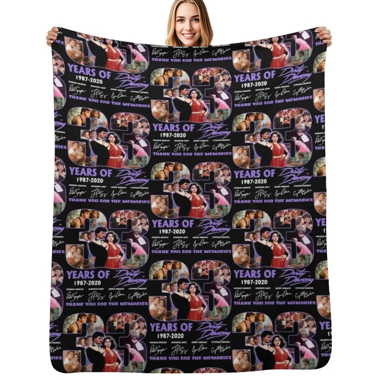

33 Years Of 1987 2020 Dirty Dancing Thank You For The Memories Signatures Throw Blanket Soft Plush Blanket as Housewarming Gift