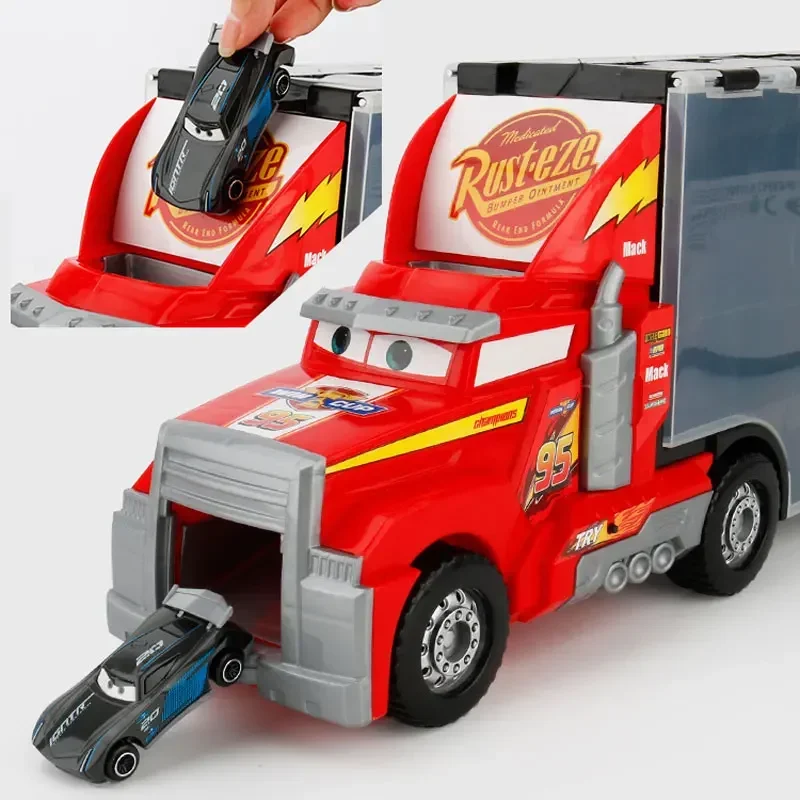 DISNEY PIXAR CARS Lightning McQueen Mack Truck & Car 1:55 Diecast Toys Car Loose EUR 21,90