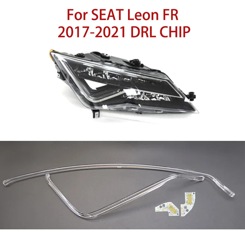 

Light Guide Plate Ballast Module For SEAT Leon FR White Light Angel Eye Conduit Strip 2017-2021 Lamp Bead Car Headlight DRL CHIP