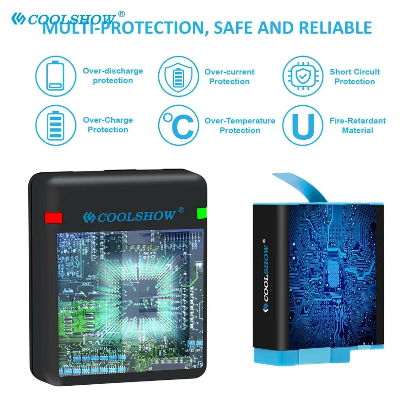 Battery for Gopro Hero 9 Black Batteries Camera Accessories 1800mAh for Gopro Hero 10 11 12 Battery Charger