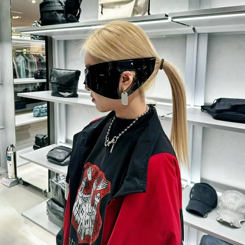 التدرج اللون مستقبلية النظارات الشمسية المتضخم الشرير Y2K النظارات الشمسية شيك بدون شفة التفاف حول نظارات شمسية رياضية للرجال والنساء