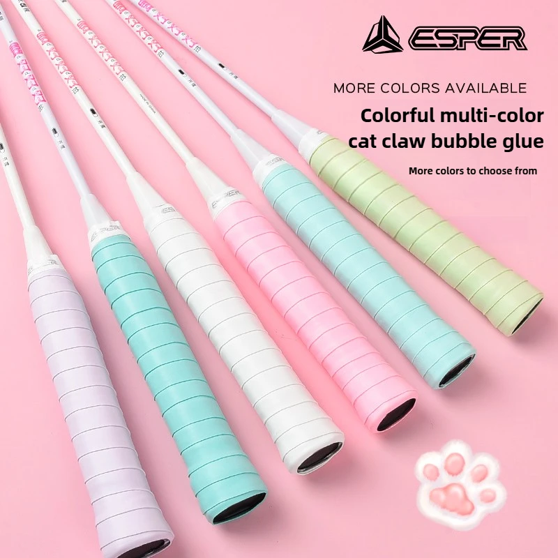 قبضة مخلب القطط لمضرب كرة الريشة من ESPER، حزام فائق النعومة ممتص للعرق، غير قابل للانزلاق، مريح لامتصاص الصدمات والتهوية