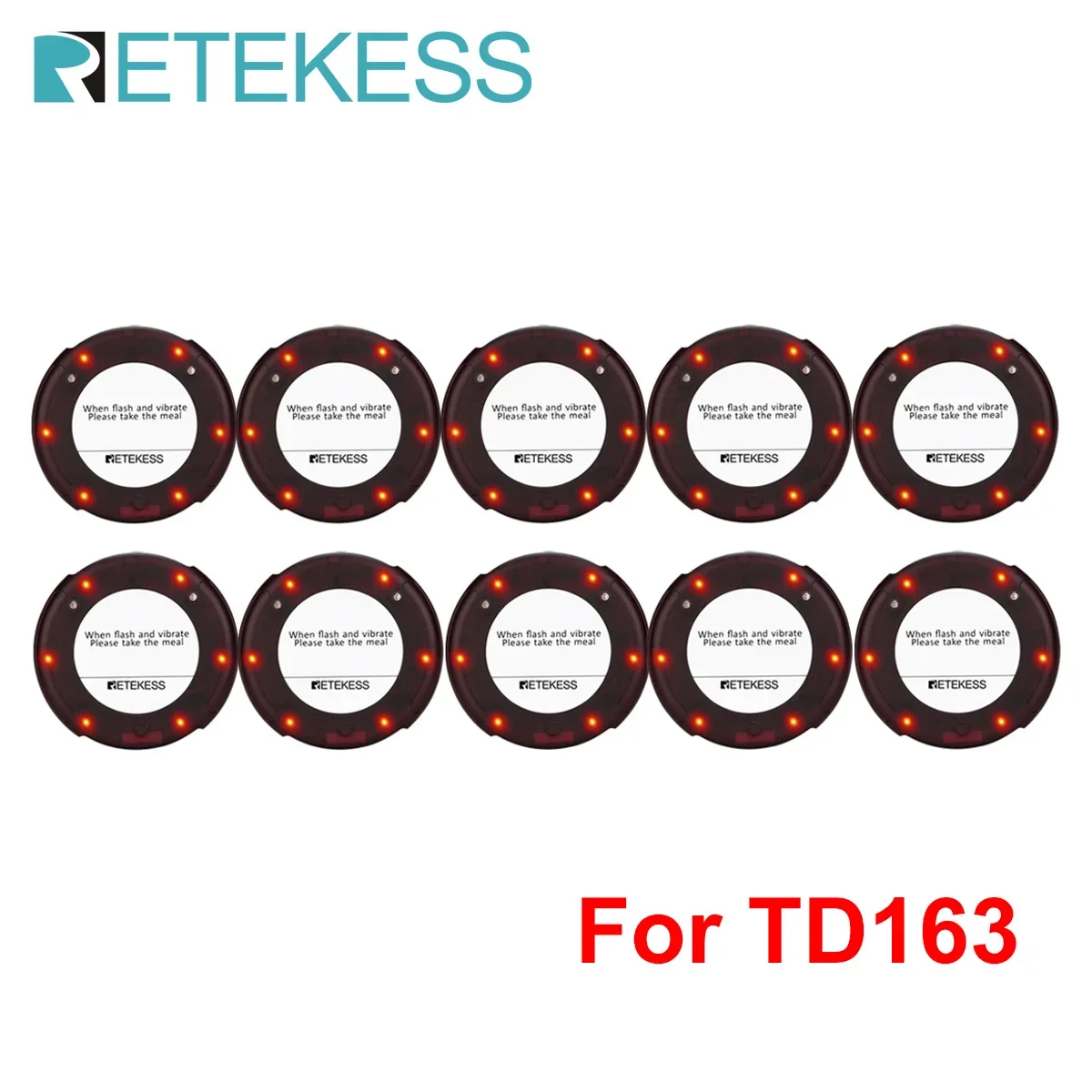 TD163 레스토랑 무선 호출 시스템 커피 숍 교회 클리닉 미용실에 대 한 Retekess 10Pcs 코스터 호출기 수신기