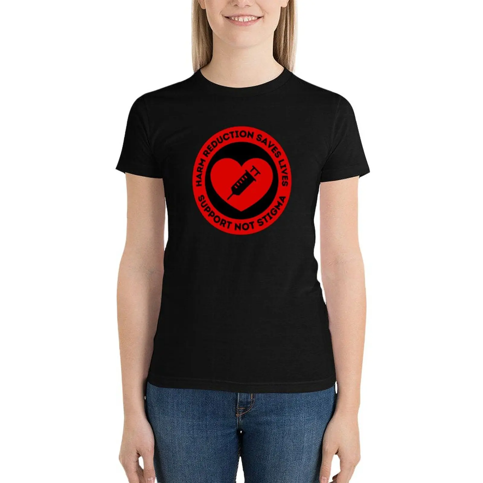 

HARM REDUCTION SAVES LIVES T-Shirt summer top Female clothing funny shirts graphic tees tops for Women