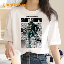 Saint Seiya Clothing Male Vintage White T Shirt Casual Y2k Anime Top Tees Manga Y2k