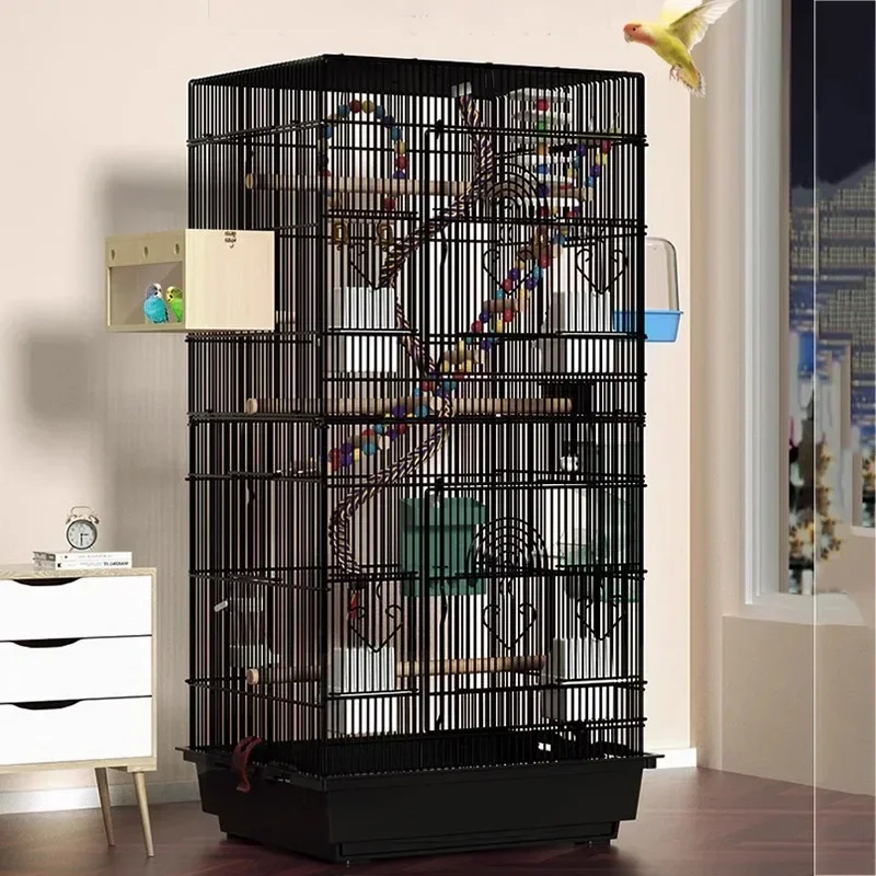 Iron Large Bird Cages Feeder Outdoor Decorative Big Parrot Carrying Cage Canary Fences Jaula Para Aves Bird Accessories MQ50NL