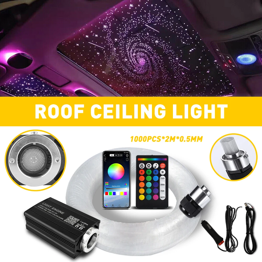 

Car Home Headliner Star Light kit Roof Twinkle Ceiling Light Fiber Optic RGBW LED Auto Interior Light 12V Decoration Accessories