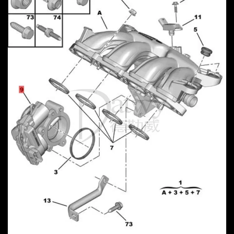 OE Yl00914680 3008 408 intake throttle valve assembly (Plastic material)(brand Original)