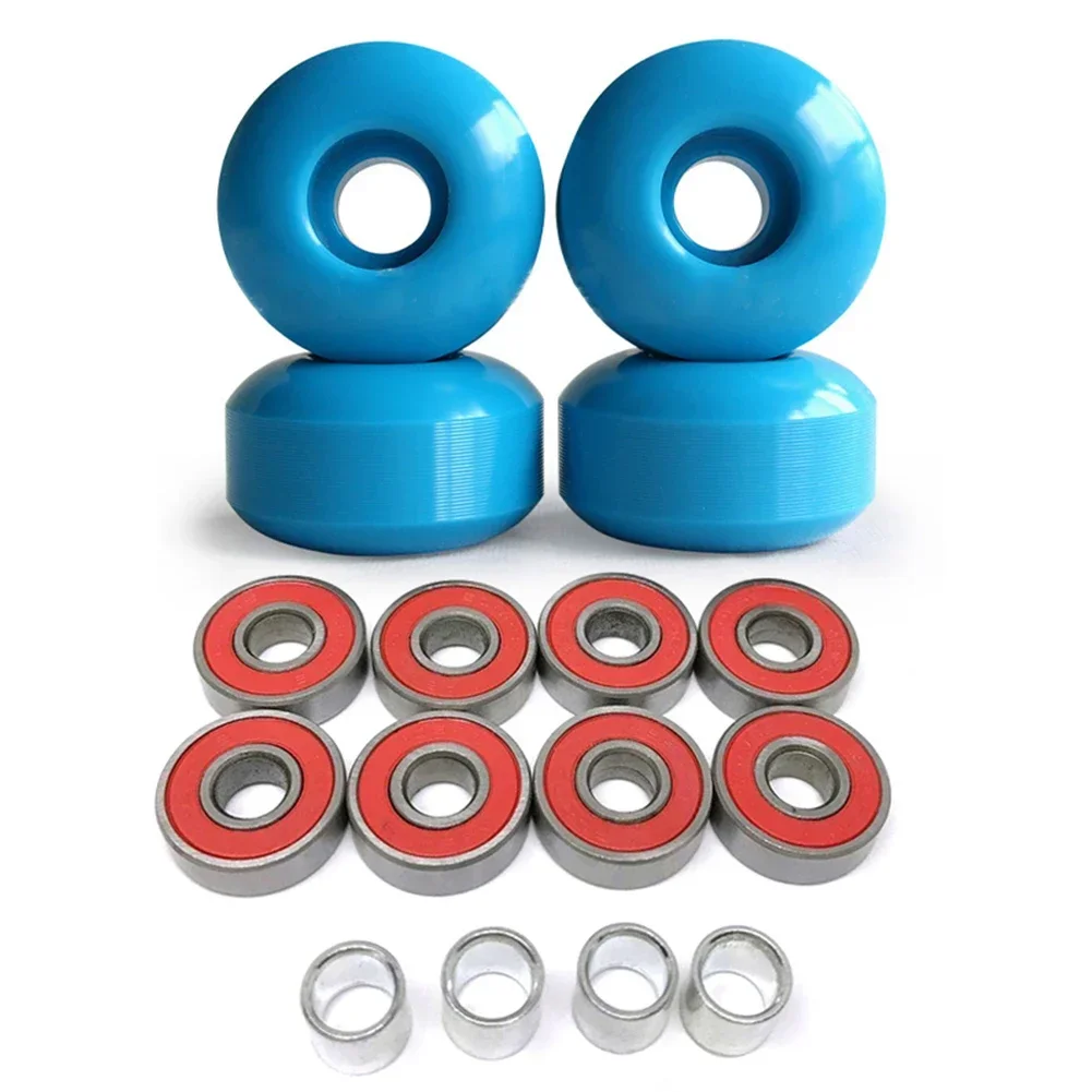 4pcs 52*30mm Skateboard Wheels 95A + 8pcs ABEC9 Bearings + 4x Spacers Skateboarding Tire Wheel For Longboard Cruiser Skateboard