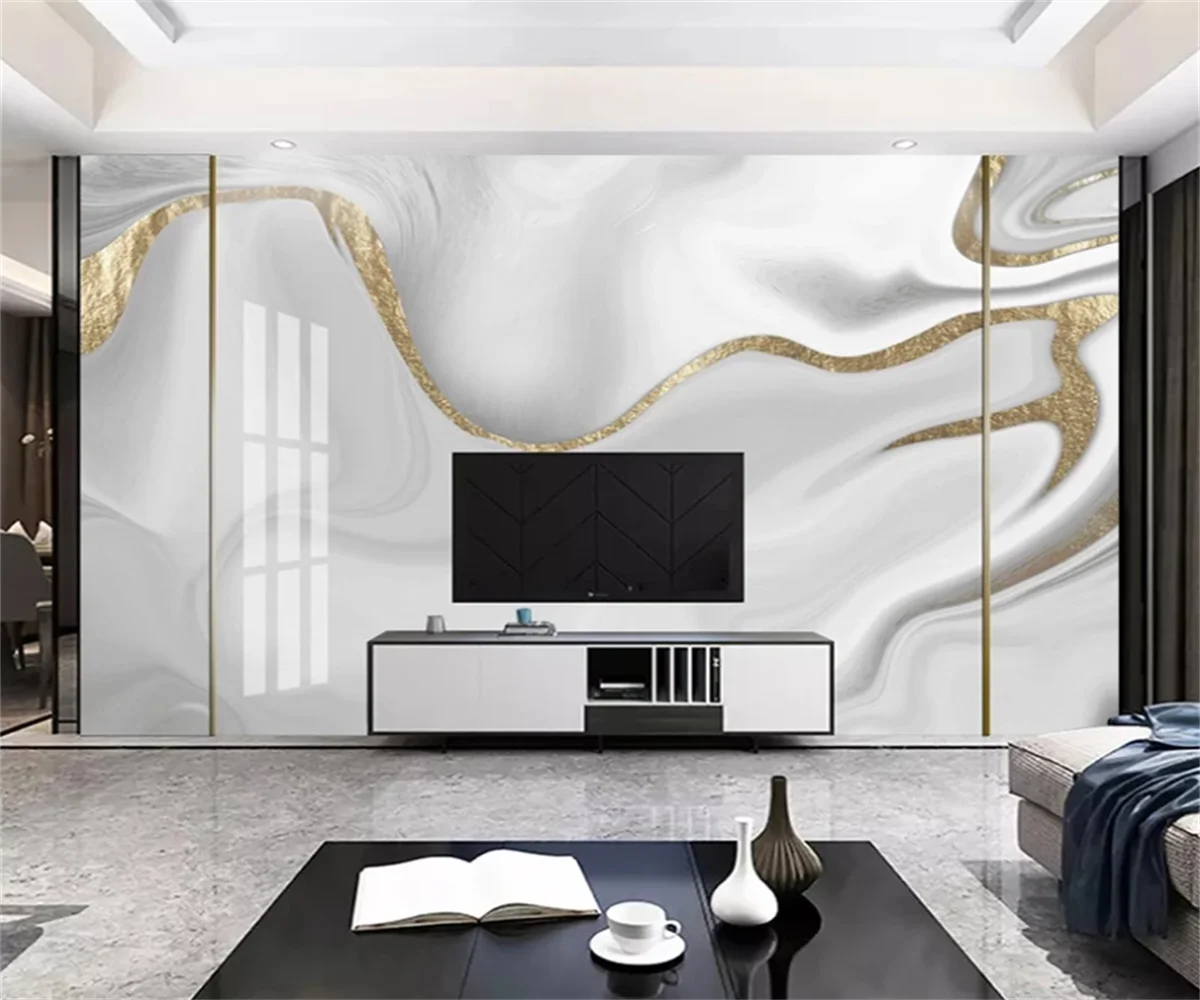 Customize modern wallpaper new abstract golden marble landscape bedroom living room background wall papers home decor