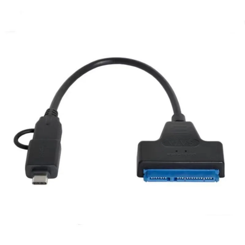 SATA to USB 3.0  Adapter Type-C 2 in 1 Adapter 6 Gbps For 2.5 Inch External SSD HDD Hard Drive Converter 22 Pin SATA III Cable