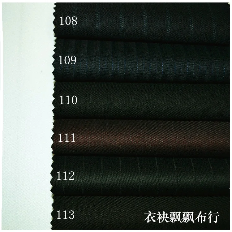 High Quality Fabrics for Men's Suits's Suit Fabric Worsted High-Count Blue Black Striped Dark Red Pure Wool Pants Skirt