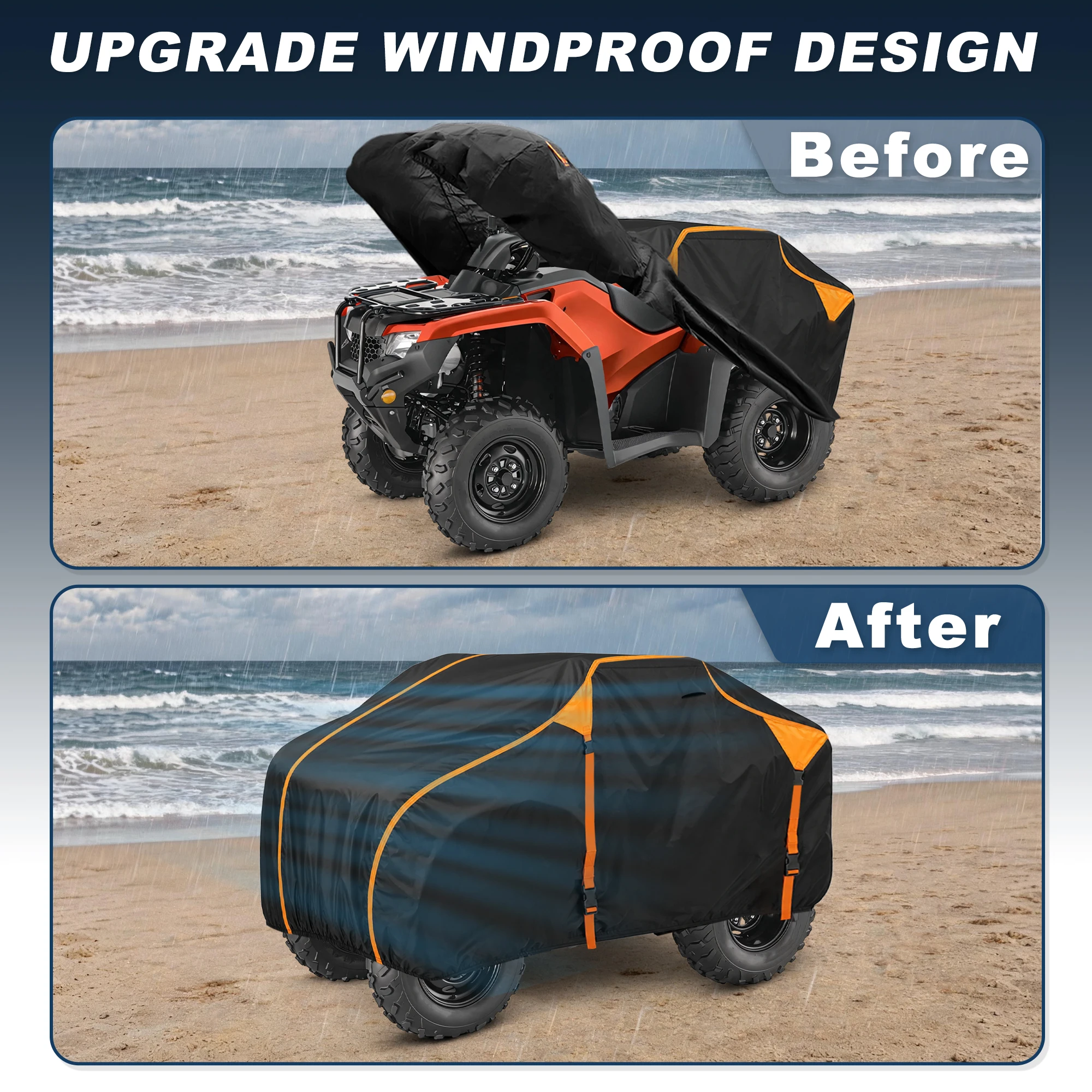 UXCELL ATV Cover For Honda FourTrax Rancher 420 2007-2026 4 Wheelers Quad Bike Cover Waterproof Oxford Cloth with PU Coating
