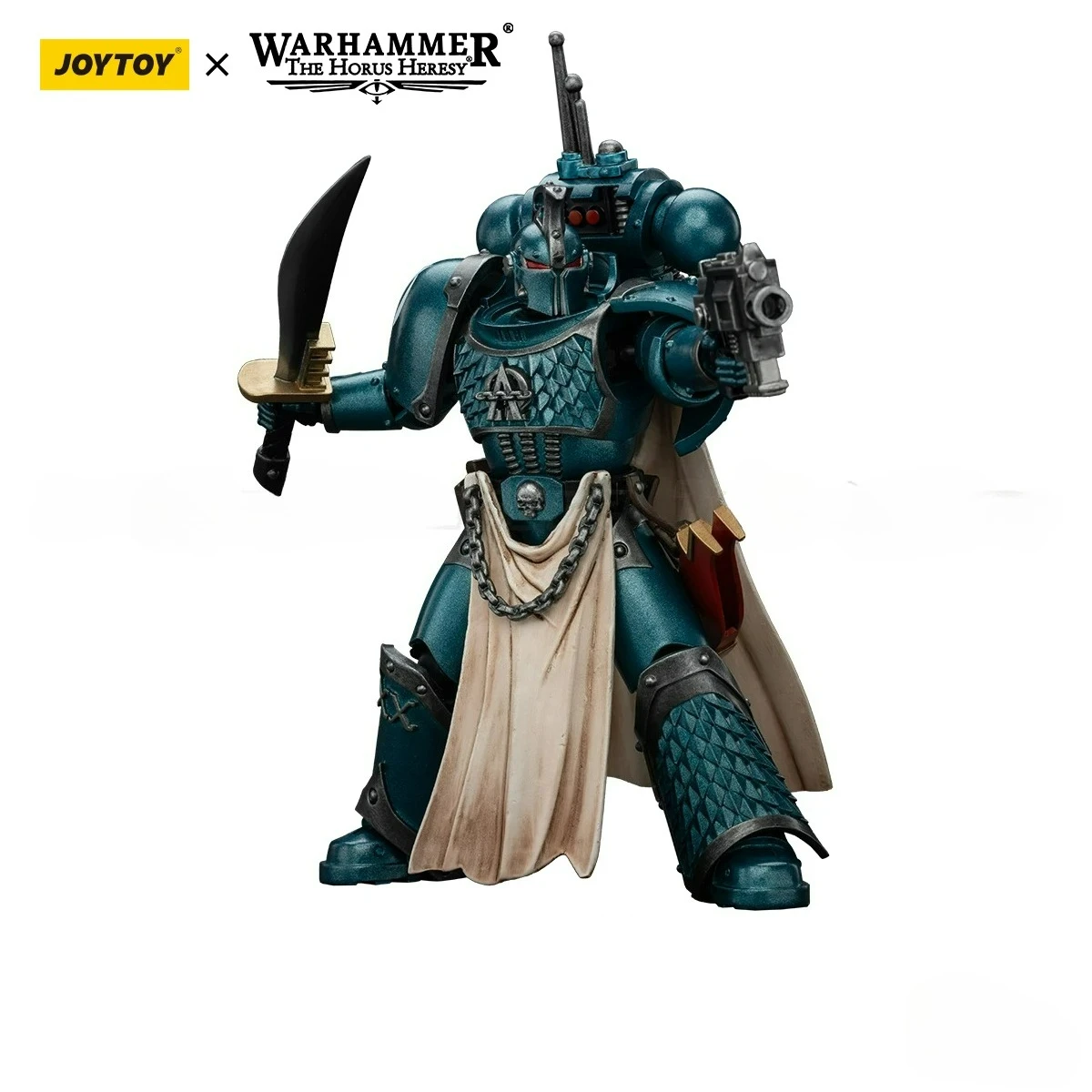 

JOYTOY 1/18 Action Figure 40K Alpha Legion Legion Praetor with Power Sword Harrowmaster Armillus Dynat