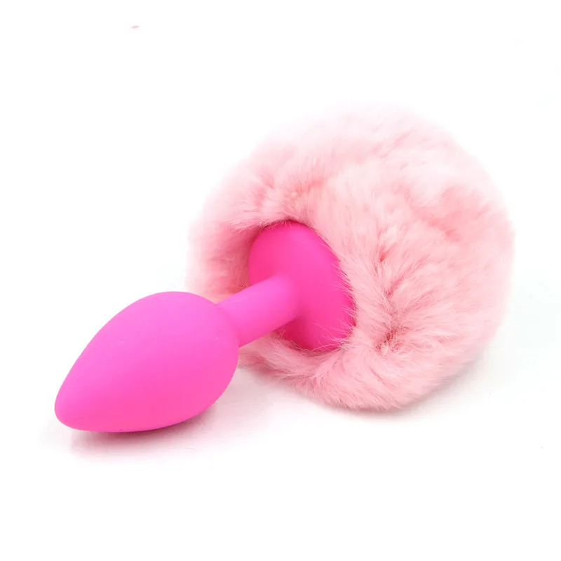 Cute Hair Masturbation Soft Silicone Butt Plug Anal Plug Unisex Sex Stopper Adult Toys for Men/Women Anal Trainer for Couples