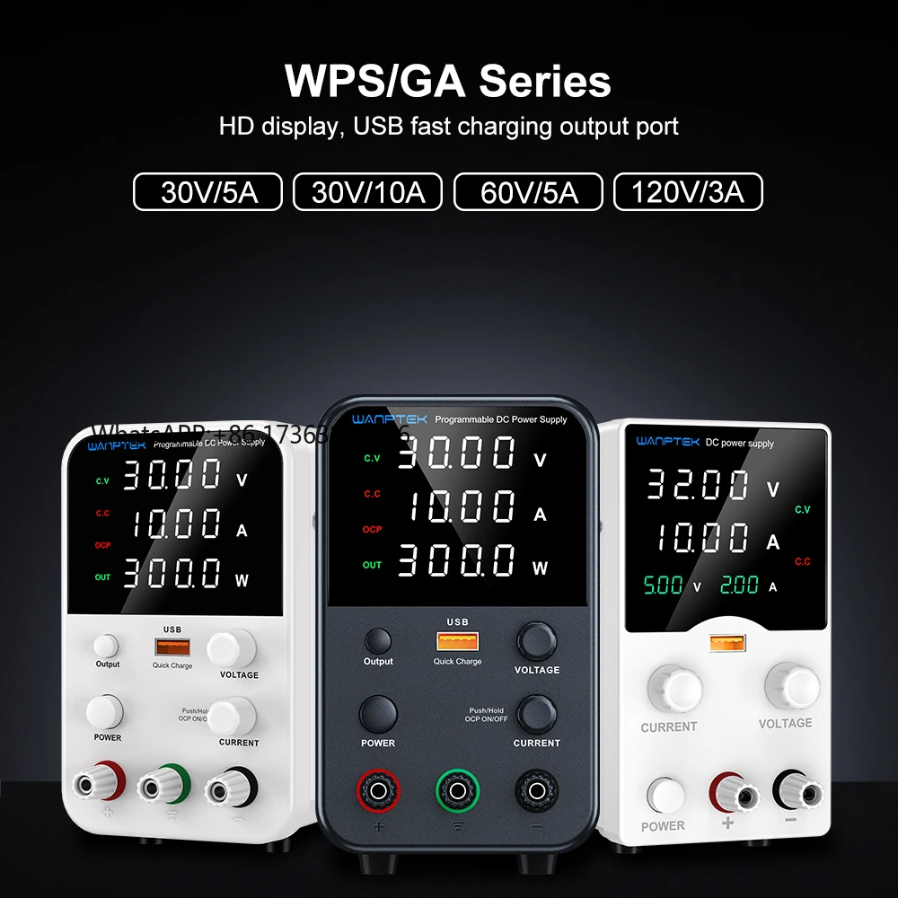 

Лабораторный источник питания Wanptek DC 2026, регулируемый, 30В/60В/120В, с предустановленным напряжением и током, двойное входное напряжение 220В/110В