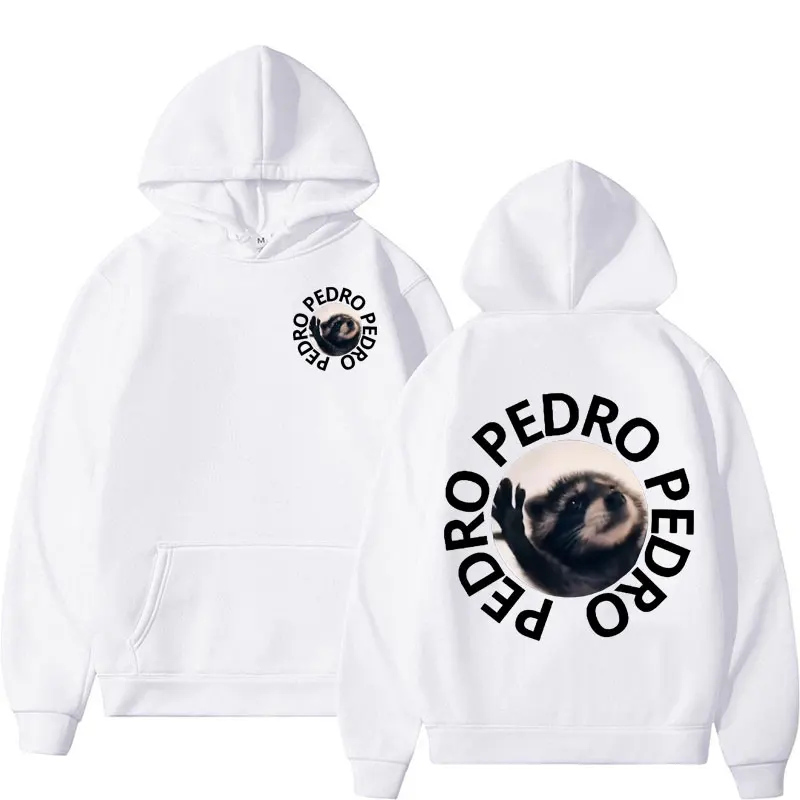 Funny Pedro Raccoon Meme Graphic Sweatshirt Men\'s Clothing Aesthetic Y2k Hoodies Unisex Casual Cotton Hoodie Pullover Streetwear