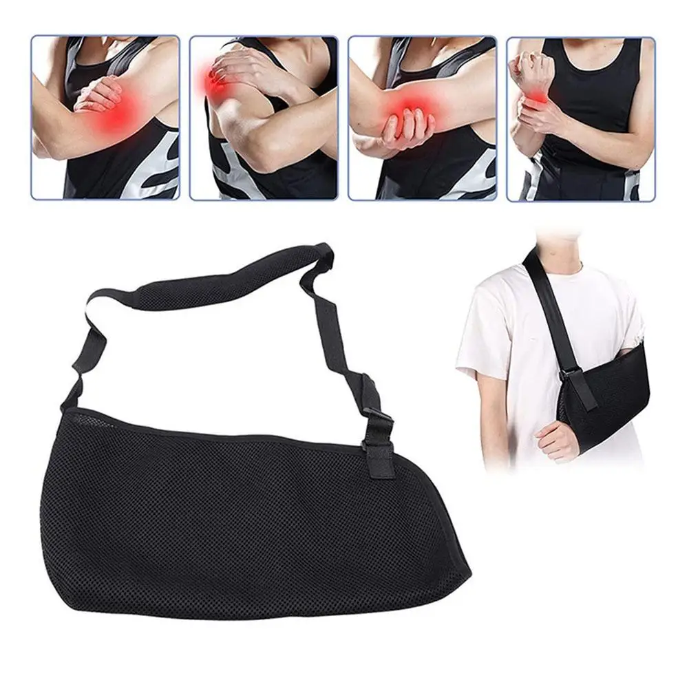 1Pcs Portable Black Arm Sling Elbow Support Immobilizer Brace For Hand Broken Fractured Arm Strap Injury Sprain Arm Brace S Z0J5