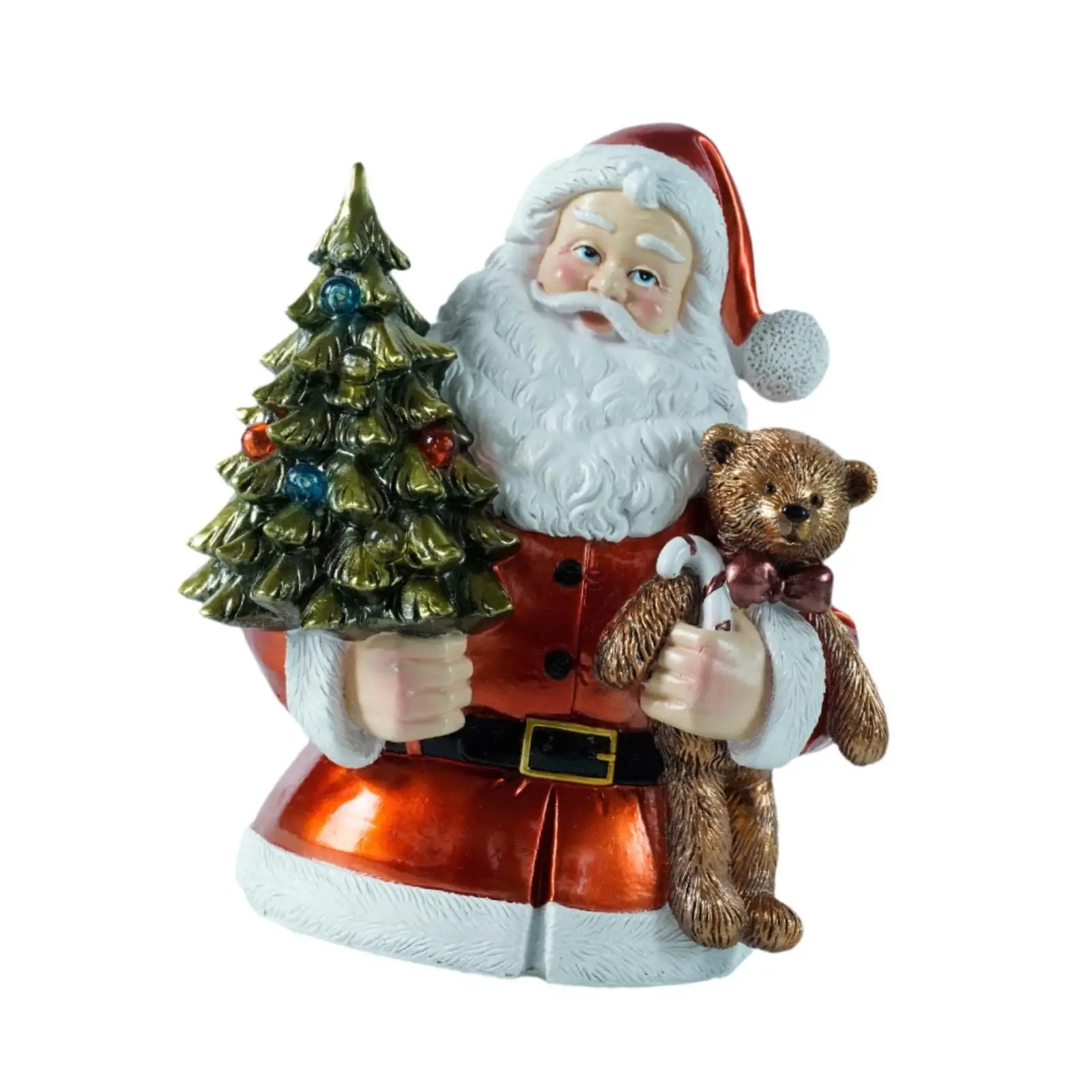 

Santa Claus Figurine Holiday Creative Xmas Gift Luminous Festive Santa Figure for Desktop Office Dining Room Shelf Home Decor