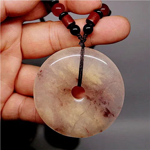 

New Quartzite Jade Safety Clasp Pendant Jewellery Accessories HandCarved Luck Amulet Necklace