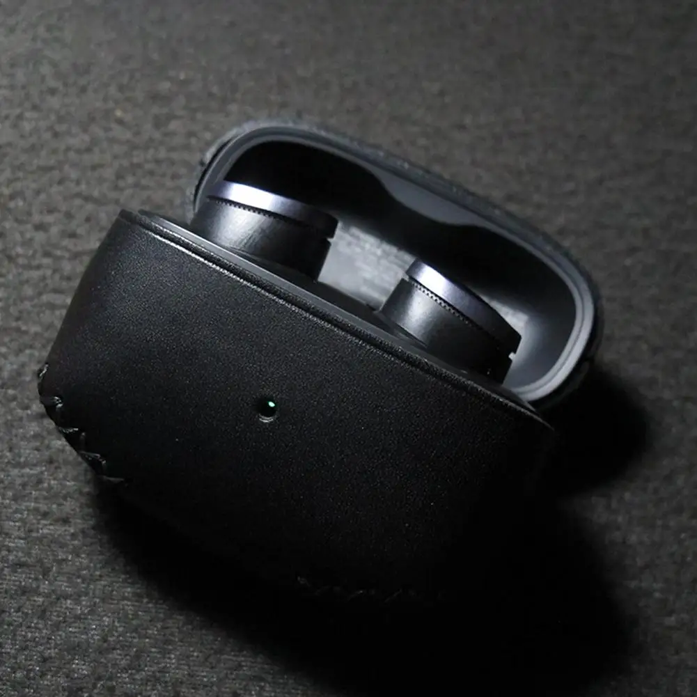 FOR B&W PI8 Protective Case Leather Case Handmade Leather Case Leather Plant Tanned Leather PU Earphone Protective Case