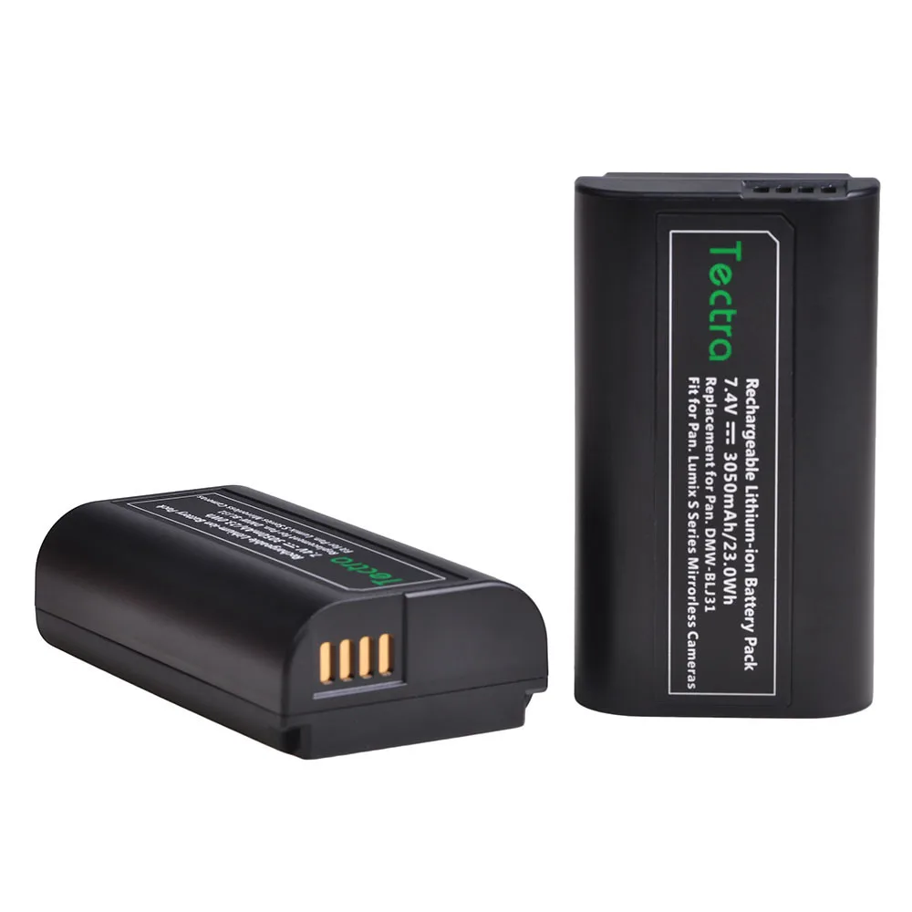 3050mAh DMW-BLJ31 BLJ31 Battery OR LED USB Dual Charger for Panasonic LUMIX S1, S1R, S1H, LUMIX S Series Mirrorless Cameras