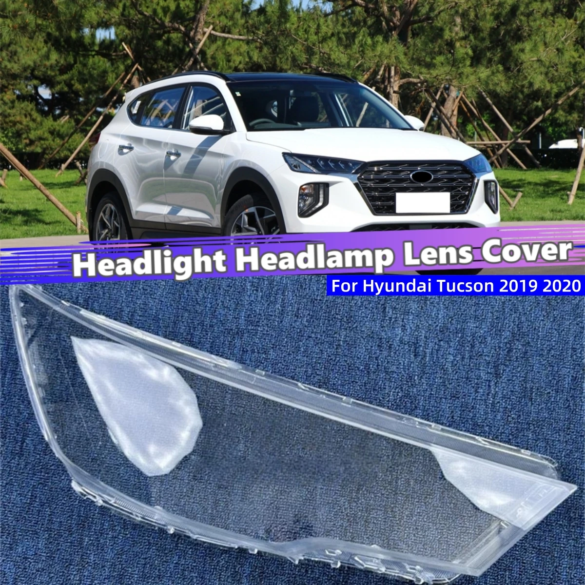 

For Hyundai Tucson 2019 2020 Car Replacement Parts Lampcover Caps Headlights Cover Car Front Headlight Lens Cover Lights Shell