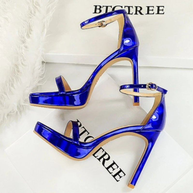 Women's High Heels Thin Heel Waterproof Platform Sandals Fashionable for Skirts New Model Shoes for Shows Summer Collection